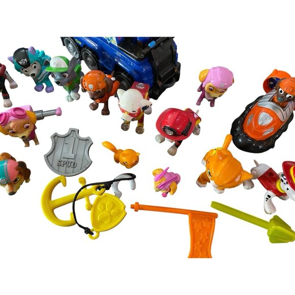 Paw Patrol Collectible Figures & Vehicles Lot Chase Skye Rocky Toy Bundle - Picture 6 of 6